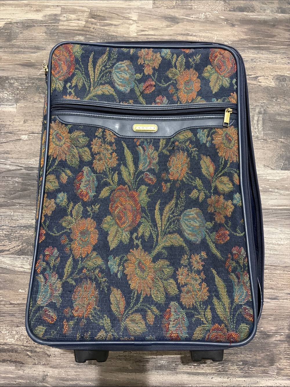 Vintage Jaguar carry on size luggage